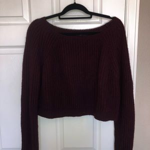 Maroon Brandy Melville slightly cropped sweater